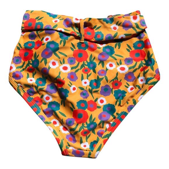 ModCloth NWT Greta 70’s Inspired Floral Print High-Waisted Bikini Bottom Size XL - Picture 6 of 14